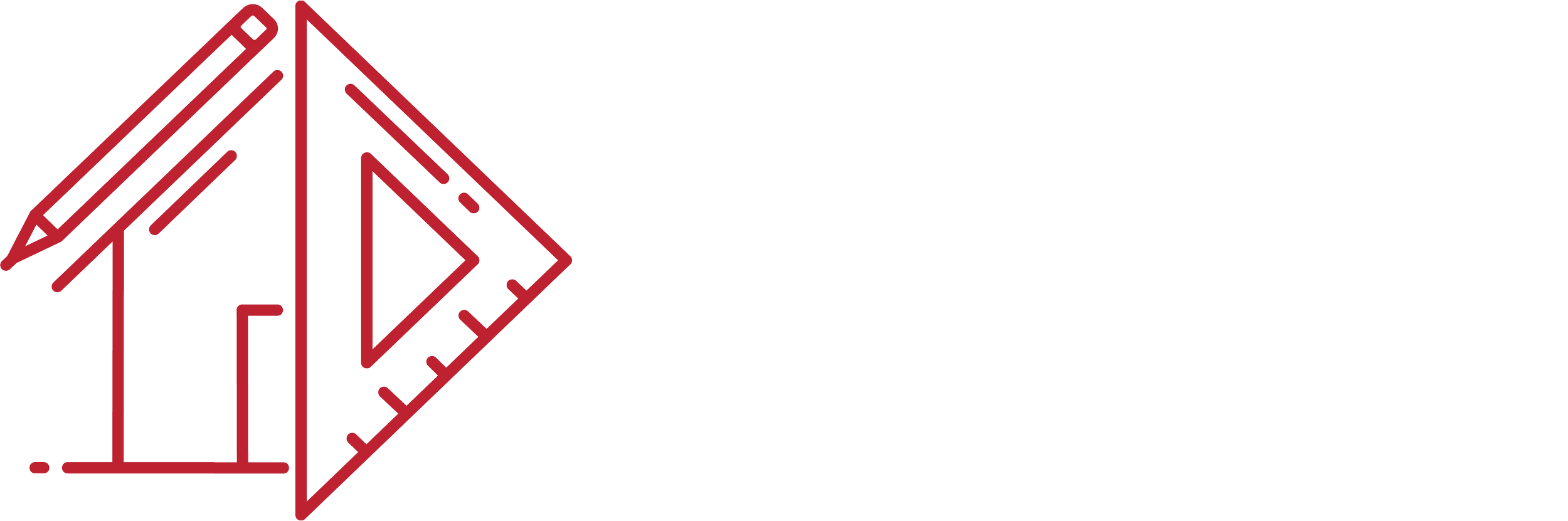 Logo for Fresh Start Construction with a red outline of a house frame and a measuring ruler, accompanied by the company name in white text.