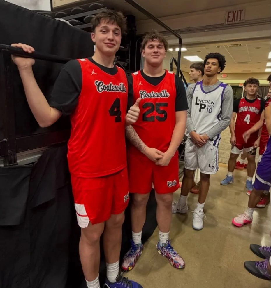 @coltonhiller and @maxhillerrr getting ready to participate in the 3point and skills challenge at the @govchallenge Let&rsquo;s Go!!!!