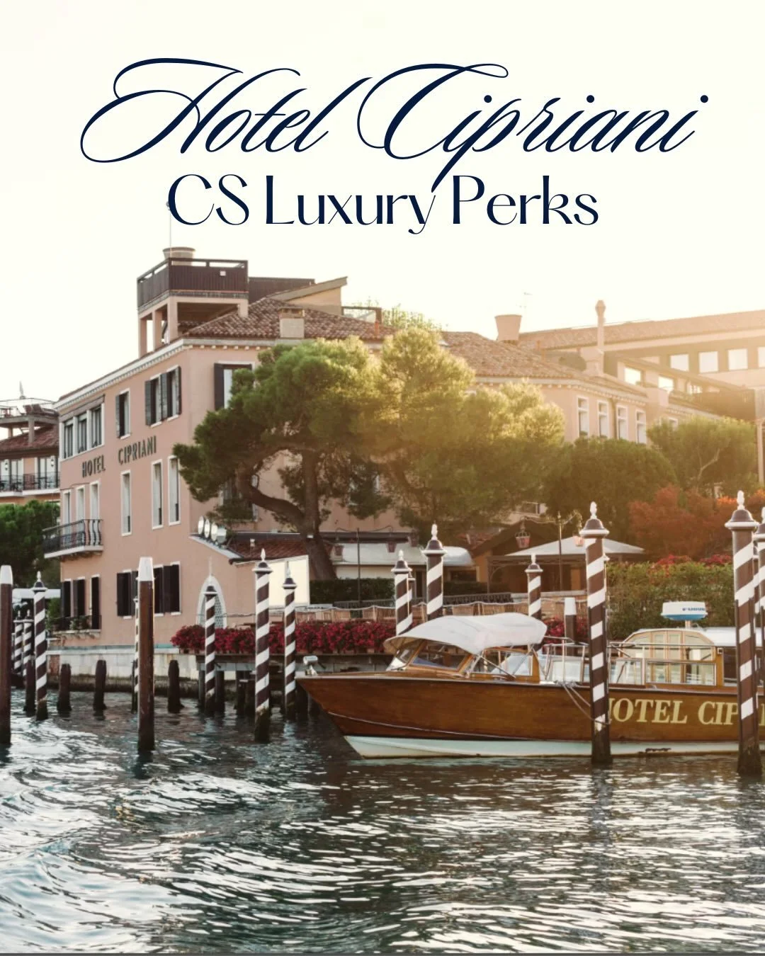 Hotel Cipriani in Venice, Italy, is famous for its private boat transfers and Venice&rsquo;s largest swimming pool. How can you beat that?! Thanks to my preferred partnerships, when you let me book your vacation, you have access to my luxury perks! 
