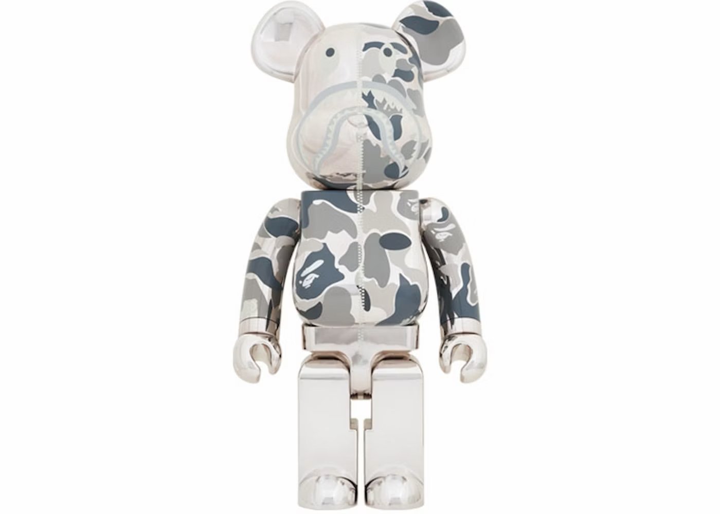 Bearbrick x Bape Silver Camo Shark 1000%