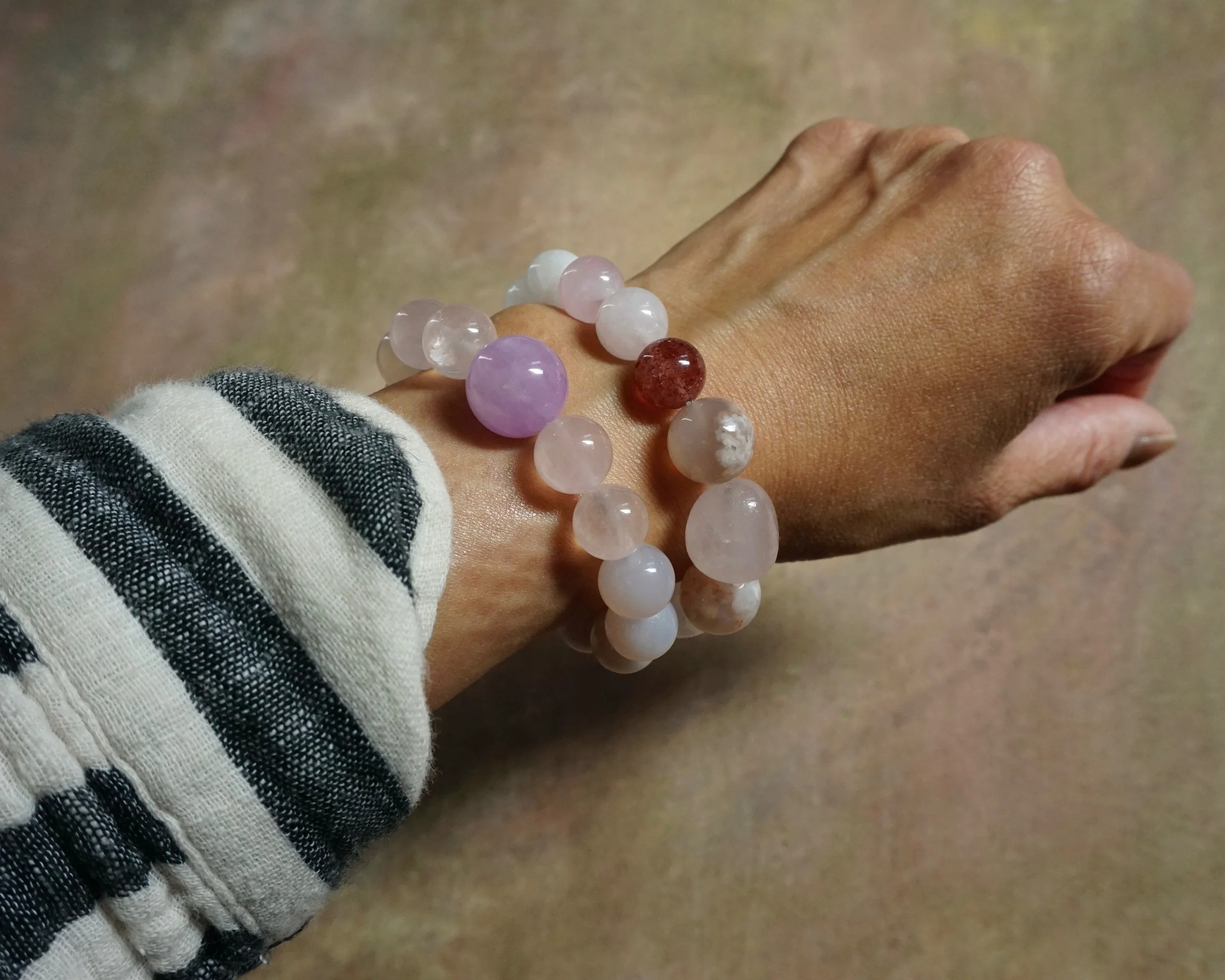 Cherry Blossom Bracelet Rose Quartz Strawberry Quartz Cherry Blossom Agate.jpeg