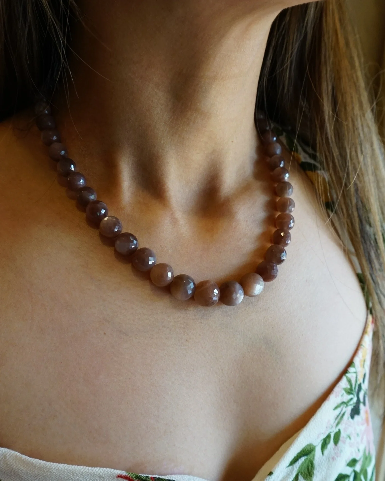 Chocolate Moonstone Necklace Inspired by Zion National Park