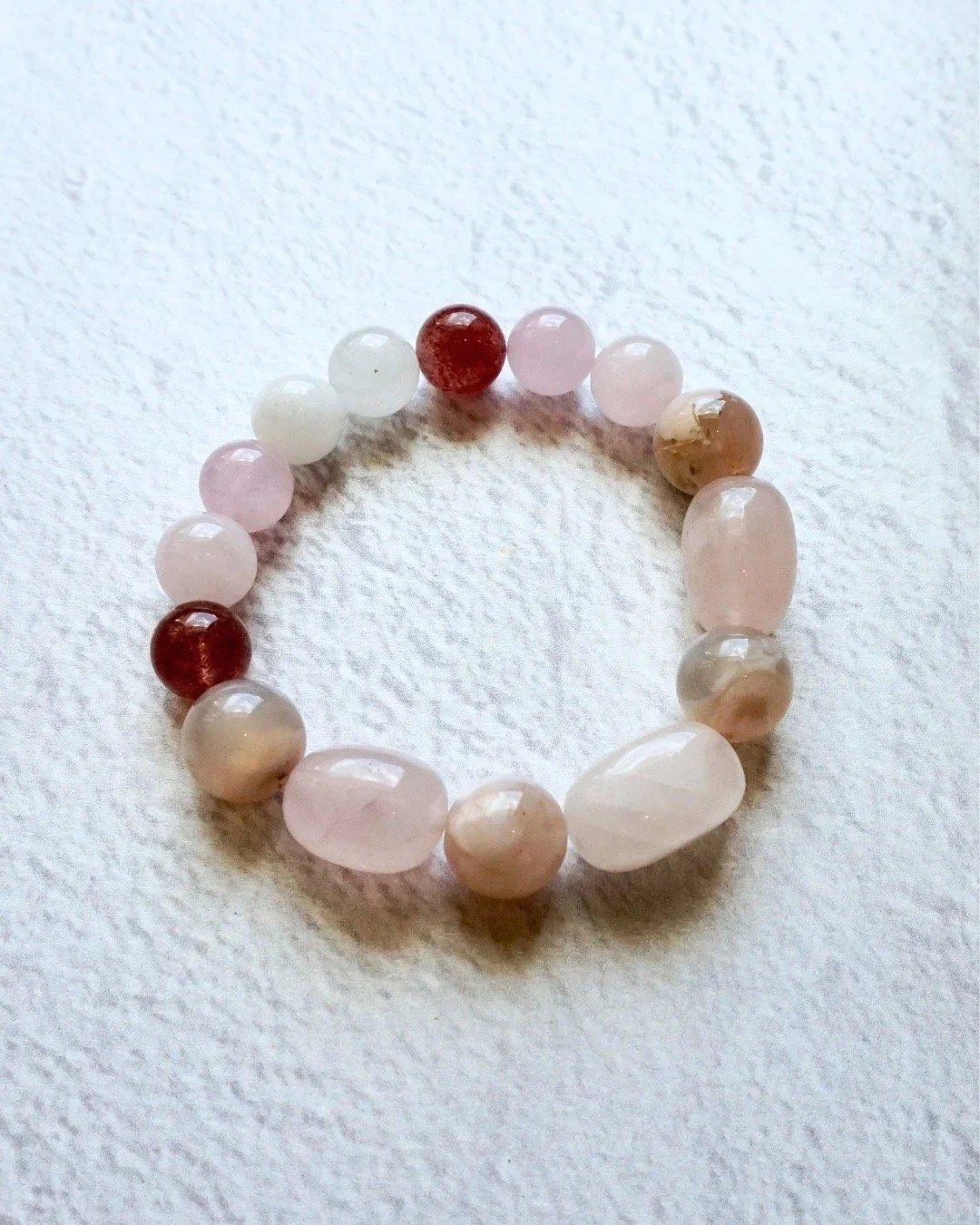 Cherry Blossom Bracelet Rose Quartz Strawberry Quartz Cherry Blossom Agate.jpeg
