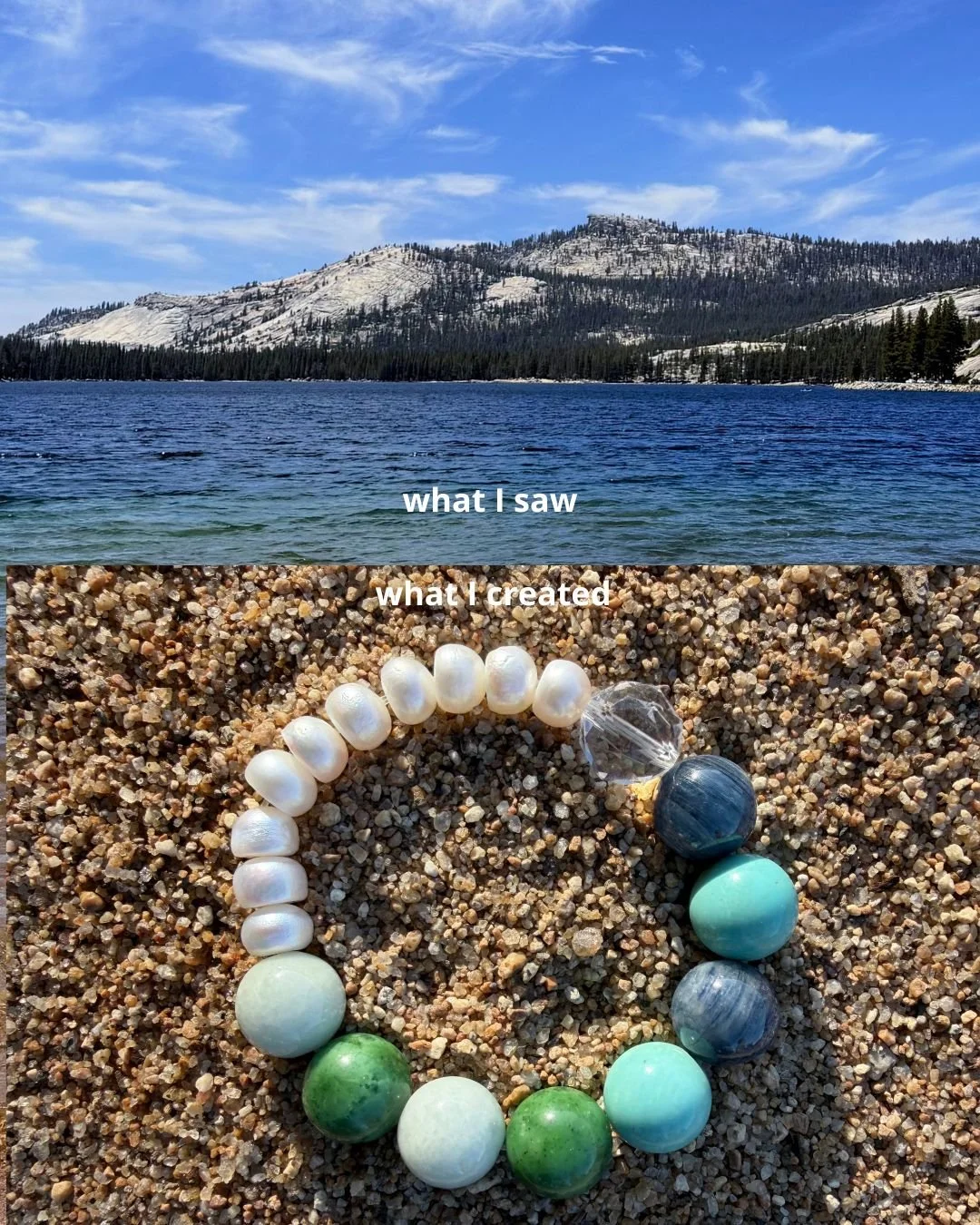 Yosemite Alpine Lake of Pines Bracelet-- 12mm statement gemstones