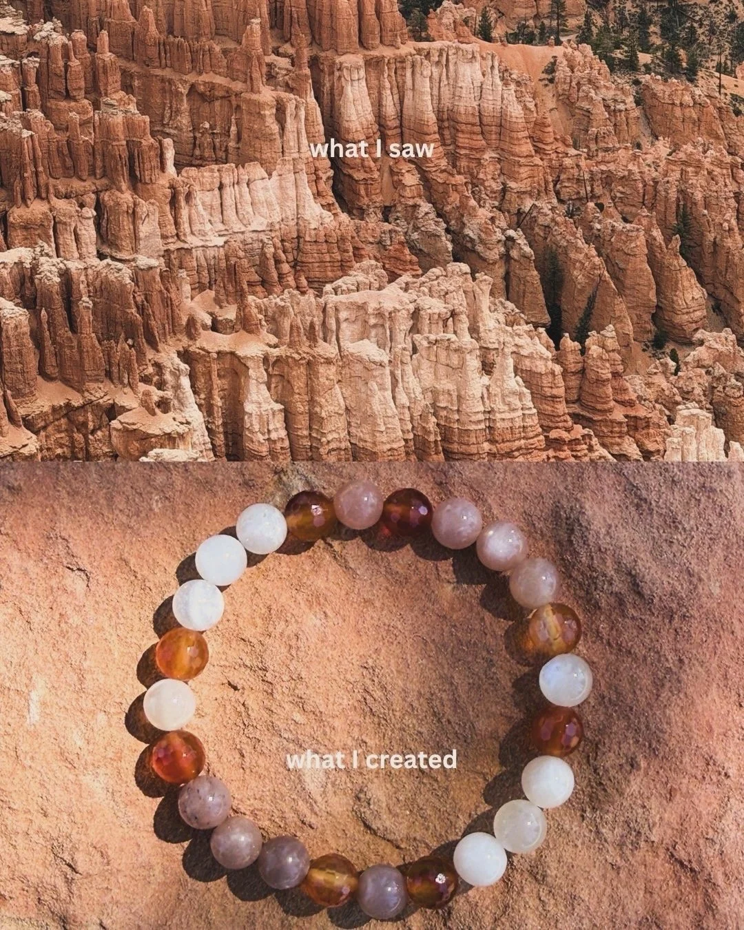 Bryce Canyon Hoodoo Inspired Bracelet Ombre Moonstone 8mm Carnelian 8mm Natural Inspired Genuine Crystals and Semi-Precious Gem Stones Handmade in USA