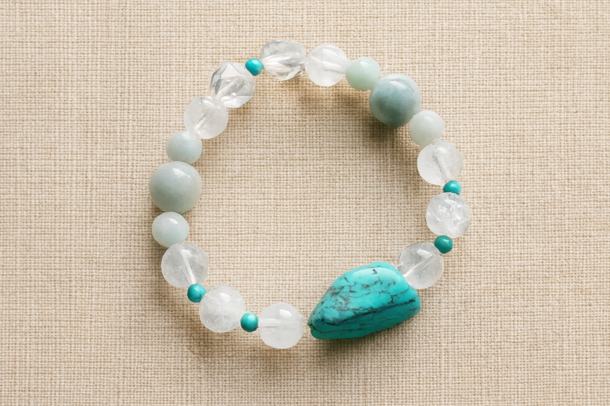 Hubei Turquoise & Jade Harmony Bracelet | Birthstone Collection December Turquoise