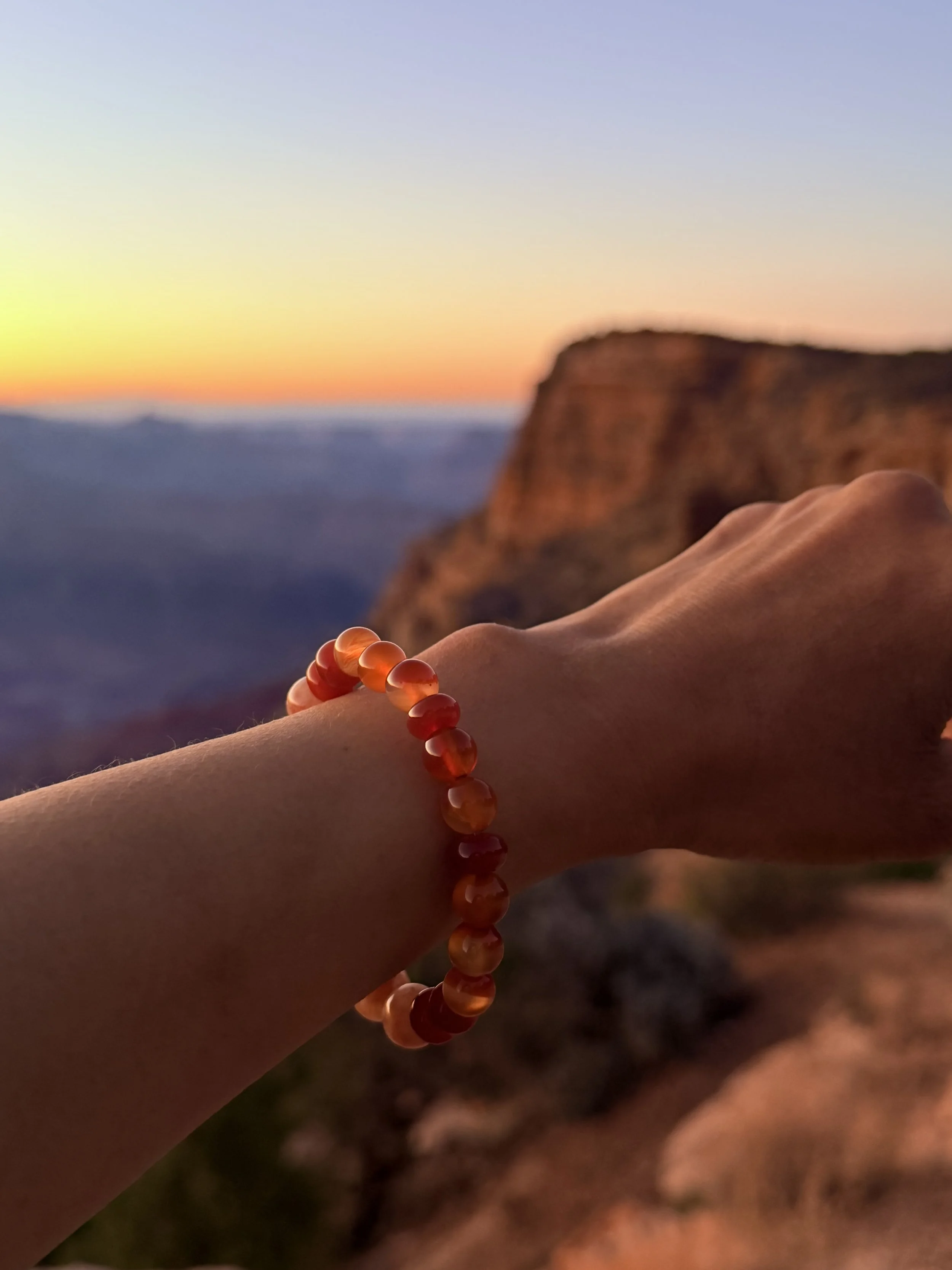 Grand Canyon Sunset Inspired Red Snakeskin Jasper Sakura Golden Sunstone Carnelian