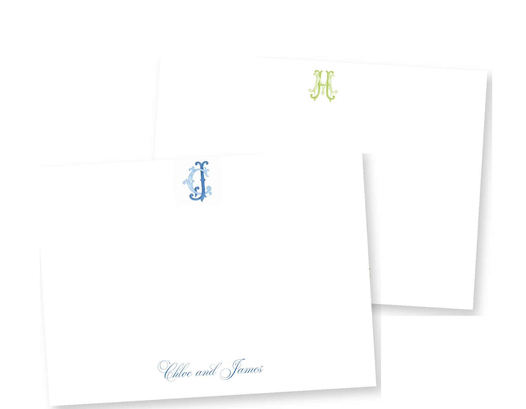 Custom Watercolor Monogram Stationery