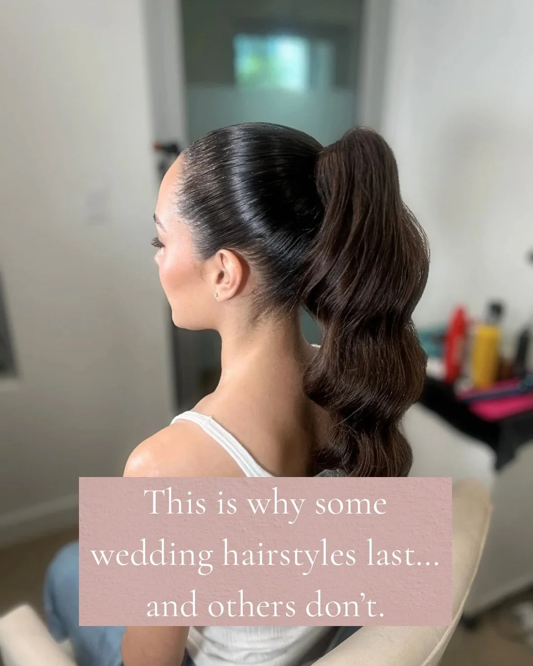 This is why Pinterest hair doesn&rsquo;t survive South Florida weddings.

Most brides think longevity comes from more hairspray.
It doesn&rsquo;t.

Long-lasting bridal hair is created before the final curl ever touches your head.

It&rsquo;s in the p