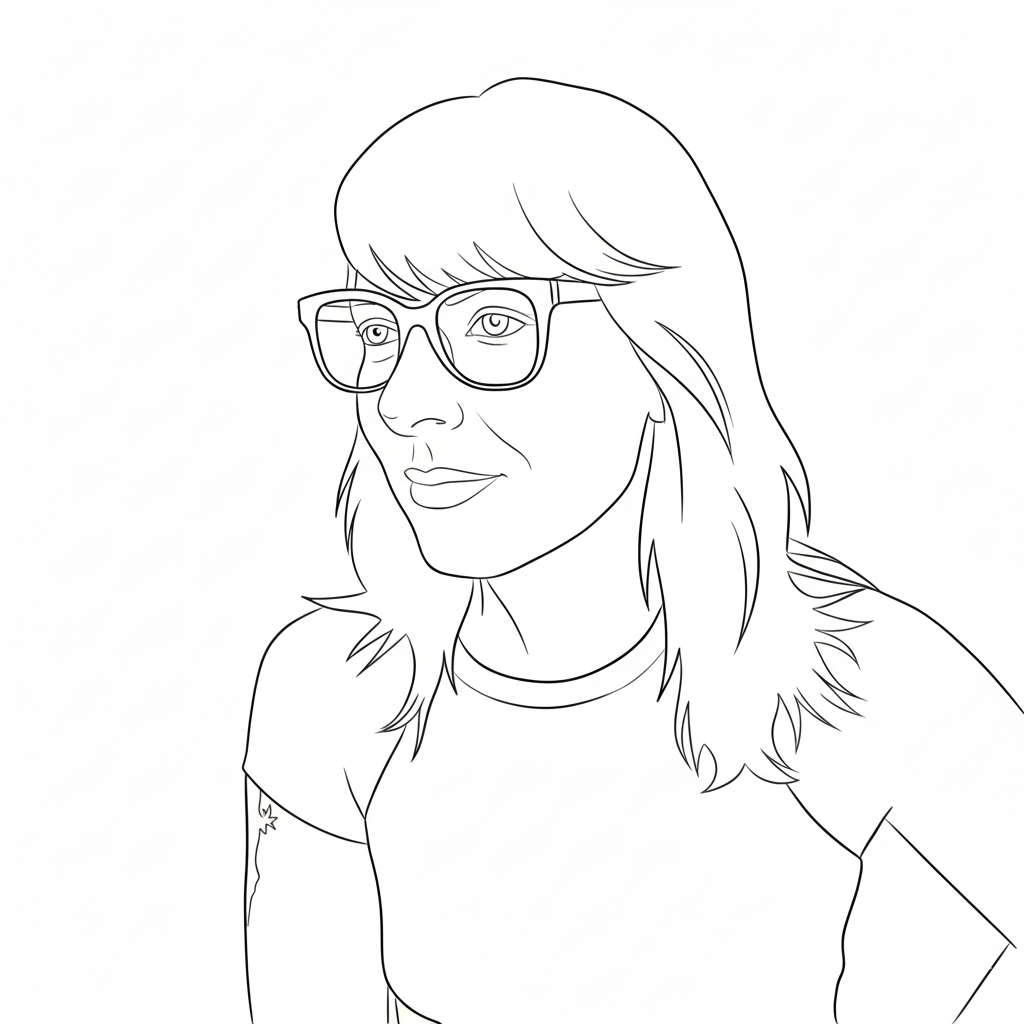 Line drawing of Adriana Sibaja