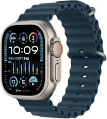 Apple Watch Ultra 3 [GPS + Cellular 49mm] Running & Multisport Smartwatch w/Rugged Titanium Case w/Anchor Blue Ocean Band. Satellite Communications, Advanced Health & Fitness Tracking