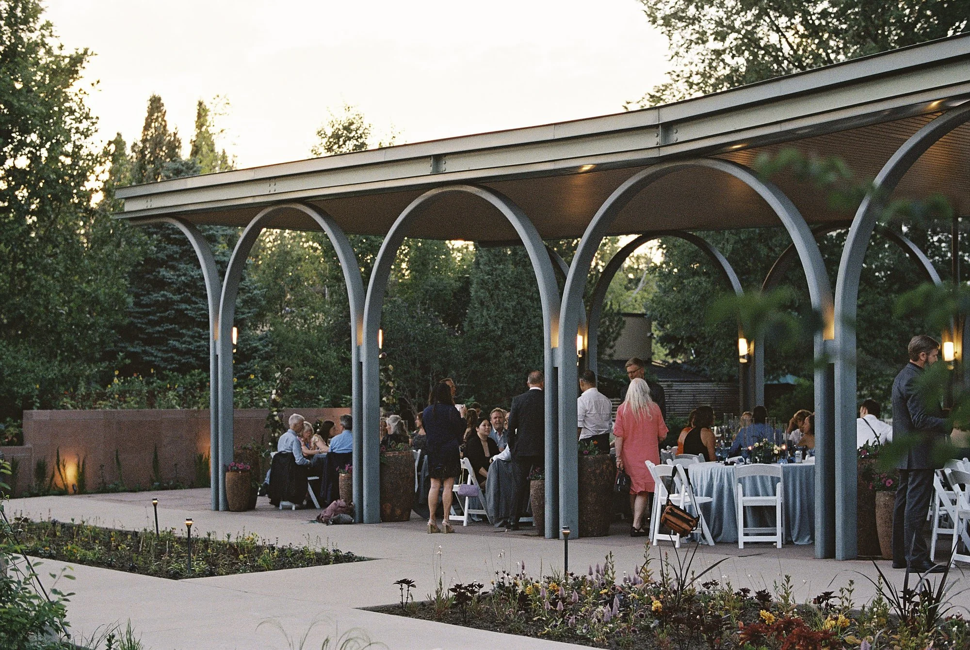 A film photograph of a wedding reception in Denver.