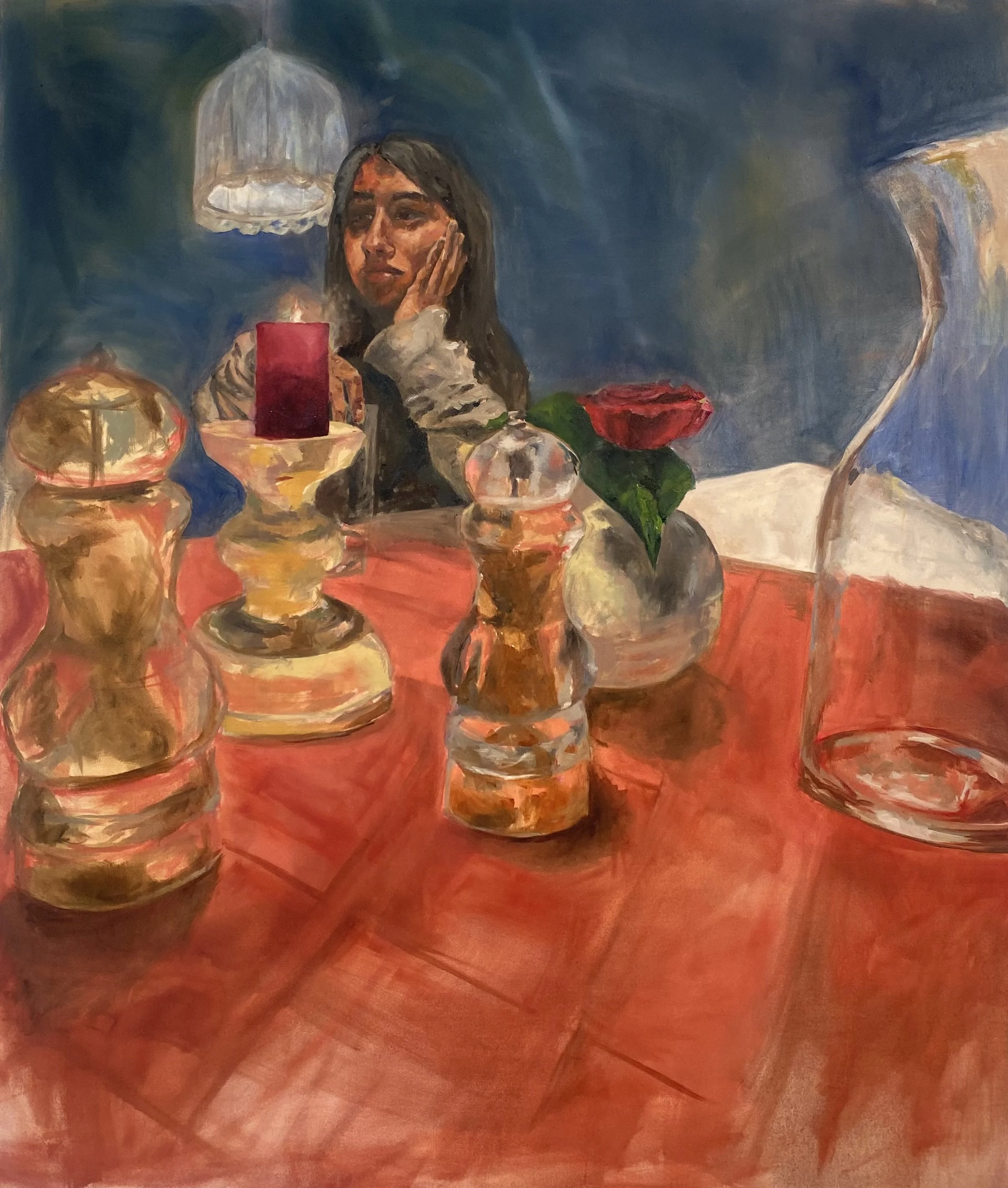 Checkmate, oil on canvas, 48” x 56”, 2024.