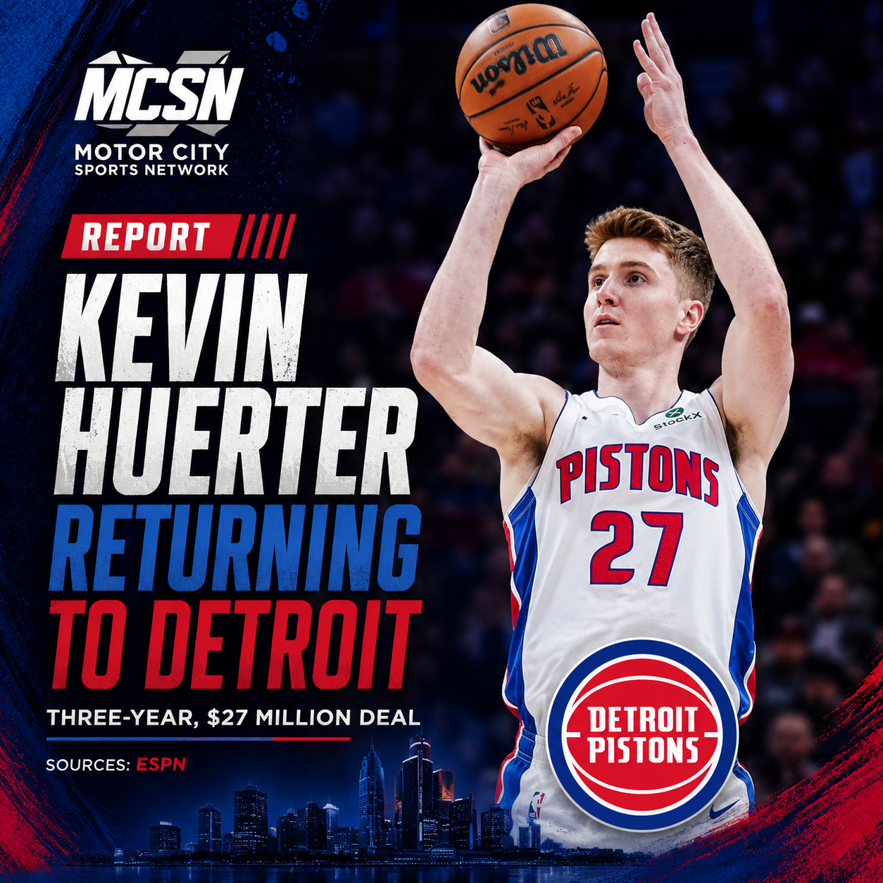 Report: Kevin Huerter Returning to Detroit on Three-Year Deal