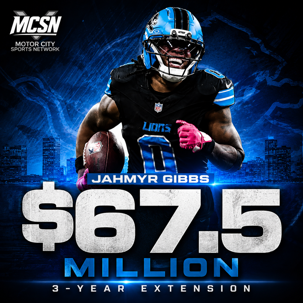 Jahmyr Gibbs Becomes NFL’s Highest-Paid Running Back After Signing Extension with Lions
