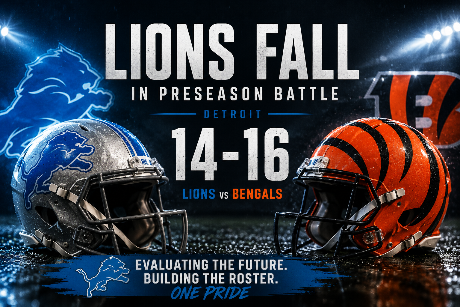 Lions Fall 16-14 to Bengals as Young Players Make Their Case in Preseason Action
