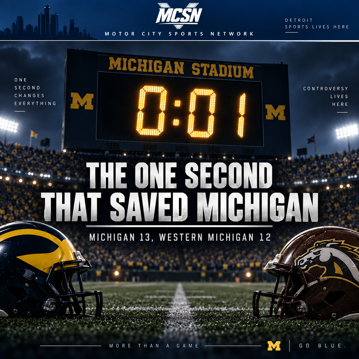 The One Second That Saved Michigan: Inside the Controversial Finish Against Western Michigan