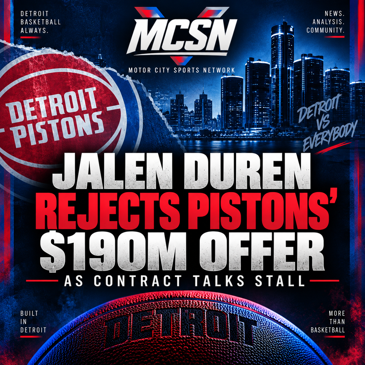 Jalen Duren Rejects Pistons’ $190 Million Offer as Contract Standoff Intensifies