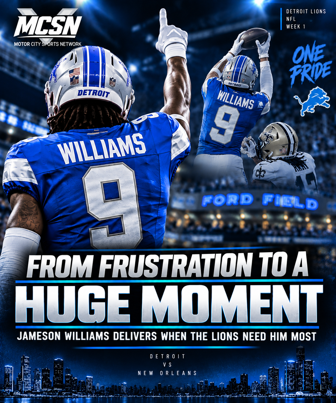 From Frustration to a Huge Moment: Jameson Williams Delivers When the Lions Need Him Most