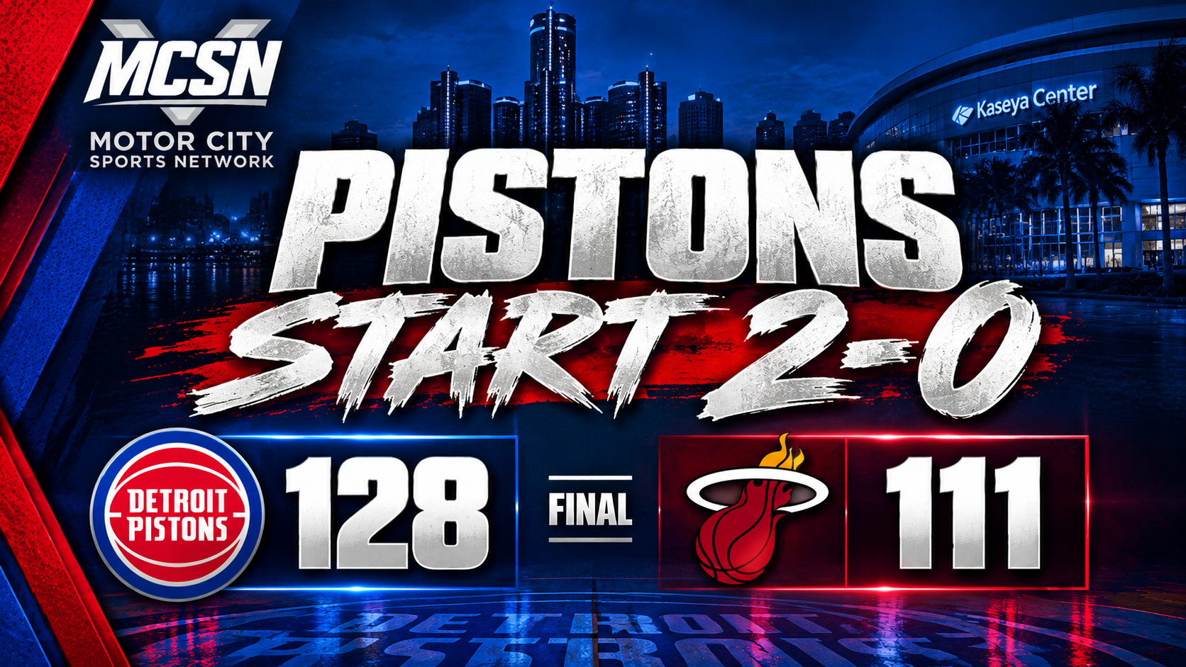 Pistons Dominate Heat 128–111 to Start Season 2–0; Jalen Duren Exits With Injury