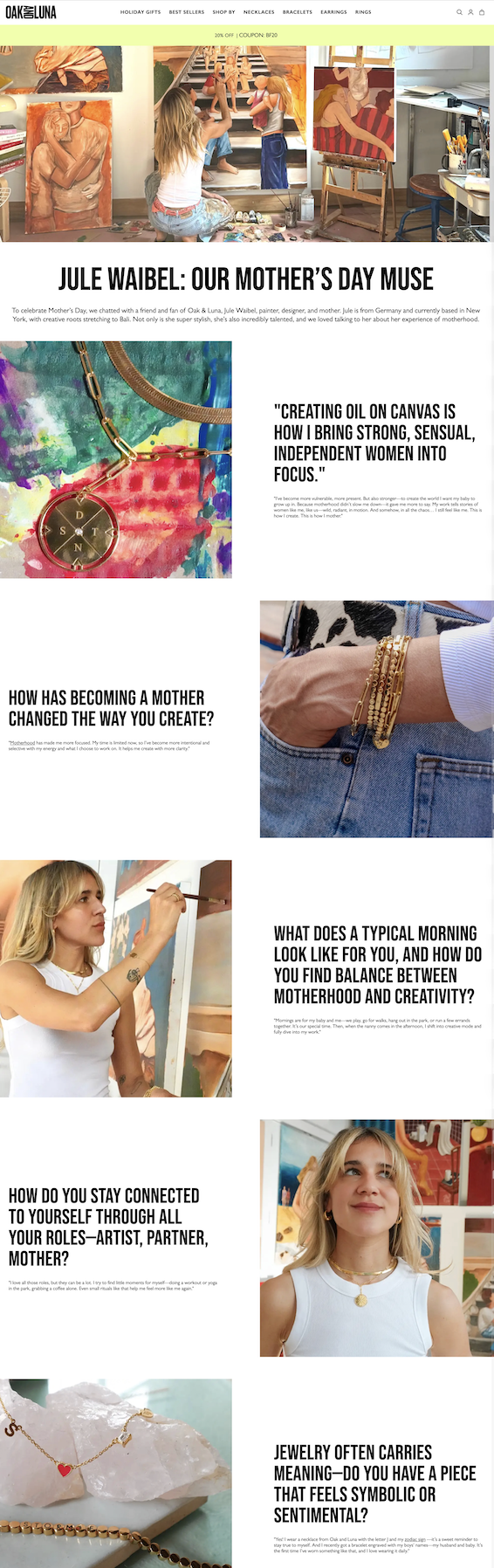 Oak & Luna — Campaign Copywriter: Mother's Day storytelling & paid media.