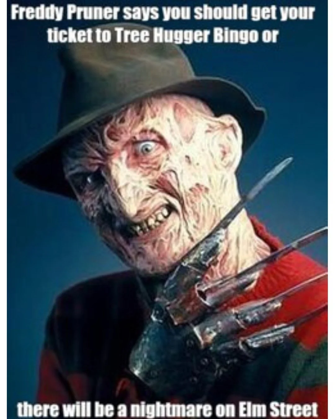 Don't let Freddy Pruner get the best of us! Get your tickets now to bingo: https://www.plantamnesty.org/all-upcoming-events-classes/ygf1r4r5wljyloyxn6ntx5htiv2cts-3xk9z-zzkwa

We also need volunteers to make chili and help at the event: https://www.s