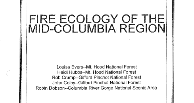 Fire Ecology of the Mid-Columbia Region (Evers et al. 1994)