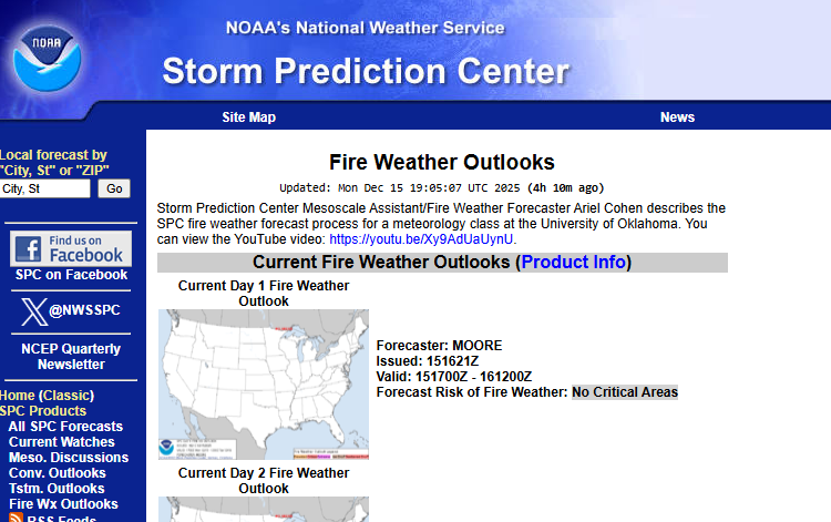 NOAA Fire Weather Outlooks