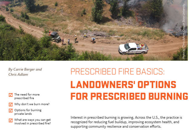 Landowners’ Options for Prescribed Burning
