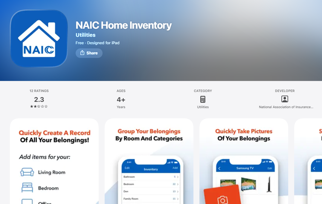 NAIC Home Inventory App
