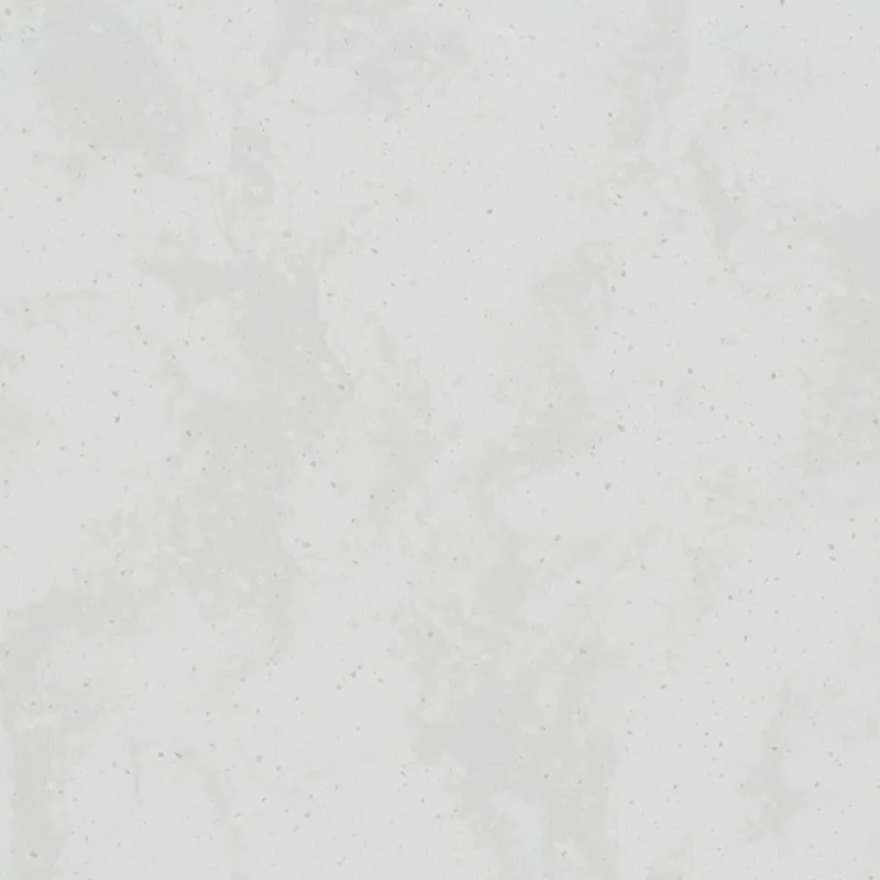 A plain, light-colored Staron Supreme Cloudbank Solid Surface with small speckles and texture.