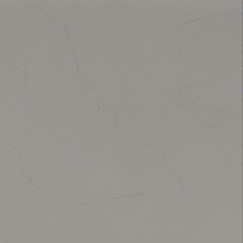 Close-up of a light grey Staron Supreme Urban Grey Solid surface with subtle white veins.