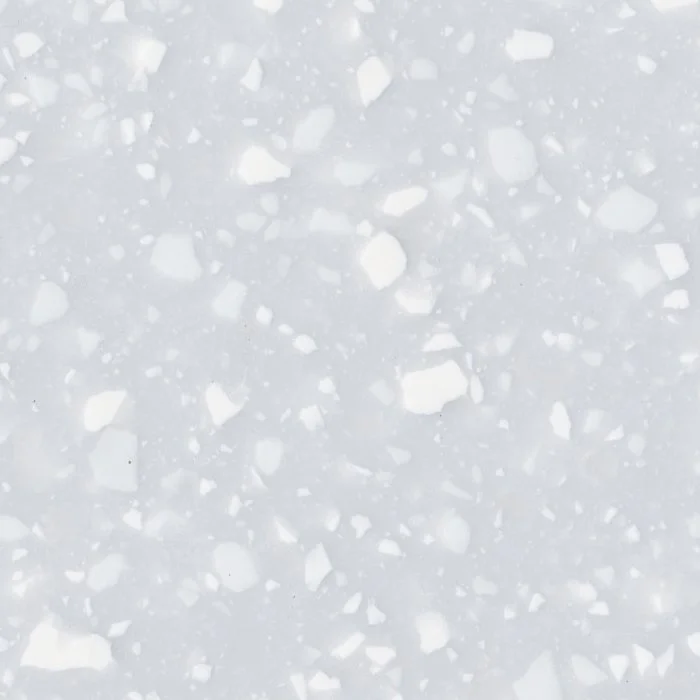 Close-up of Staron Pebble Frost Solid Surface.