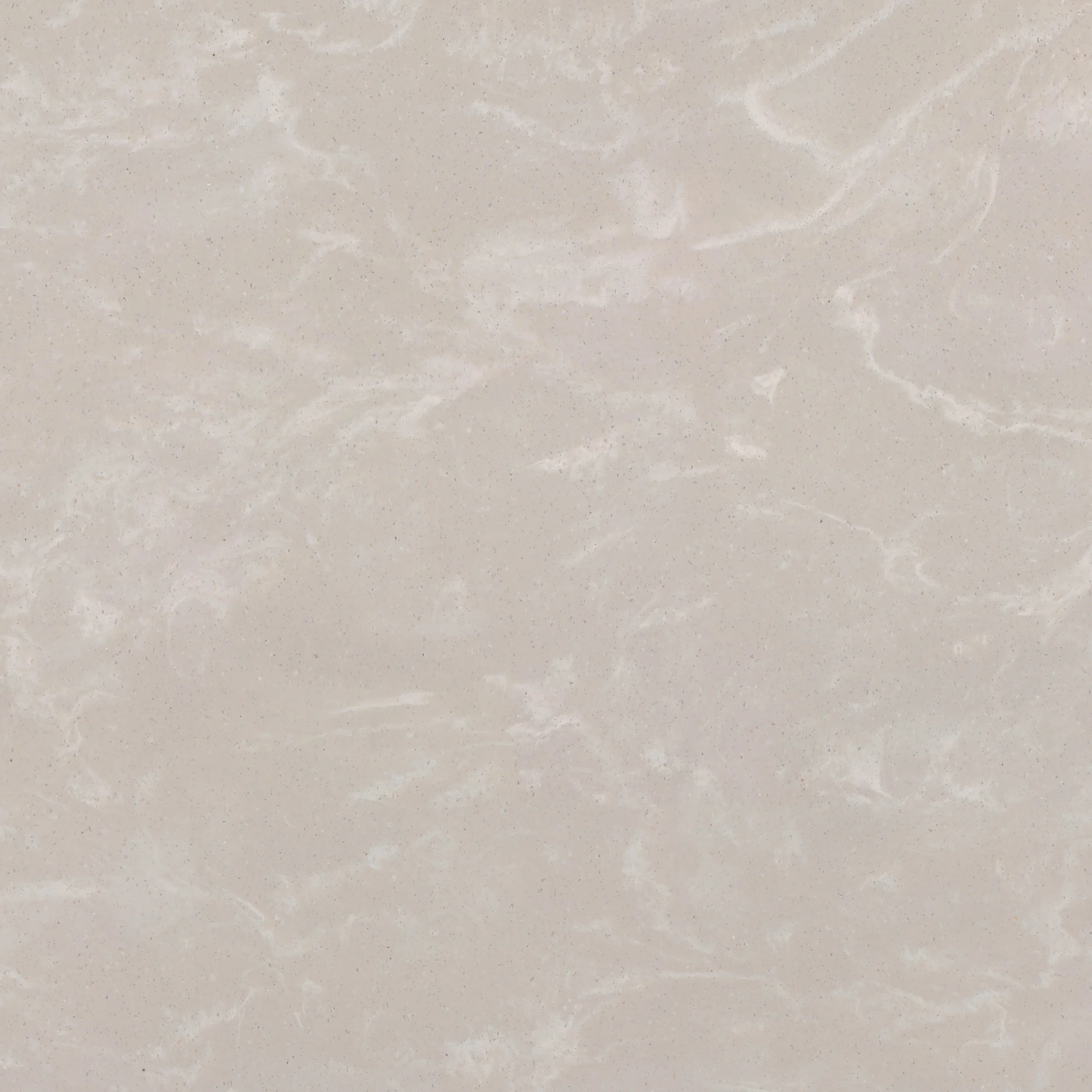 A grey benchtop material with soft off-white veining and sutble flecks. Meganite Mont Blanc
