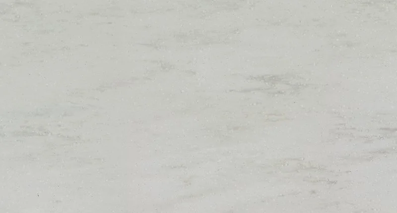 A light grey benchtop material with soft dreamy grey veins. Meganite Storm Cloud