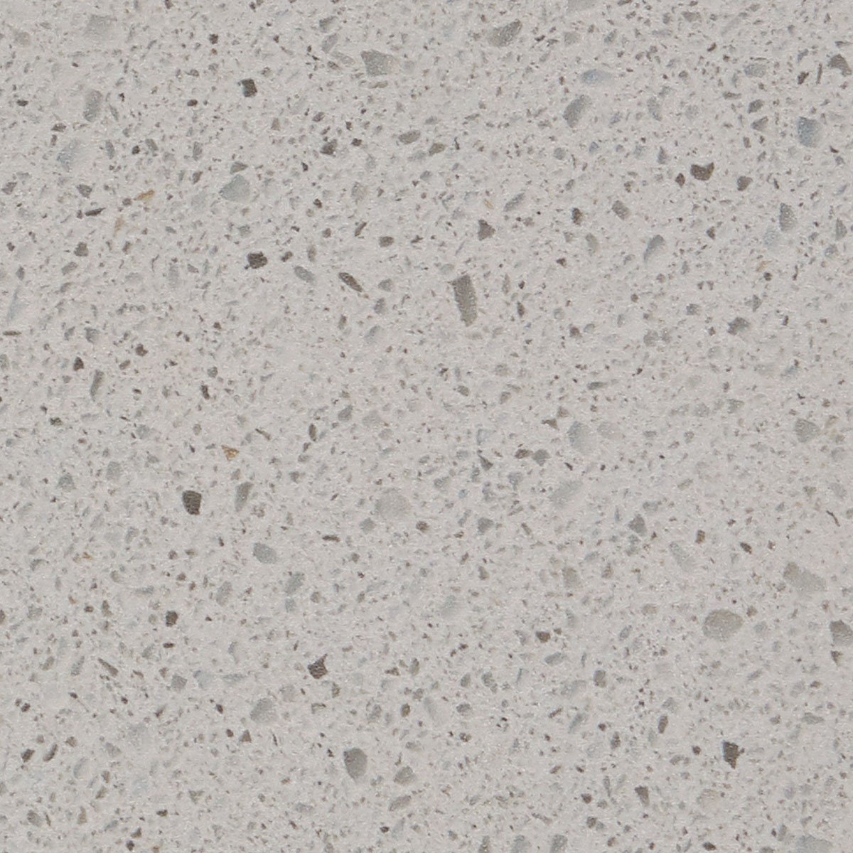 Close-up of a speckled, light-colored granite surface with small, darker mineral flecks scattered throughout.