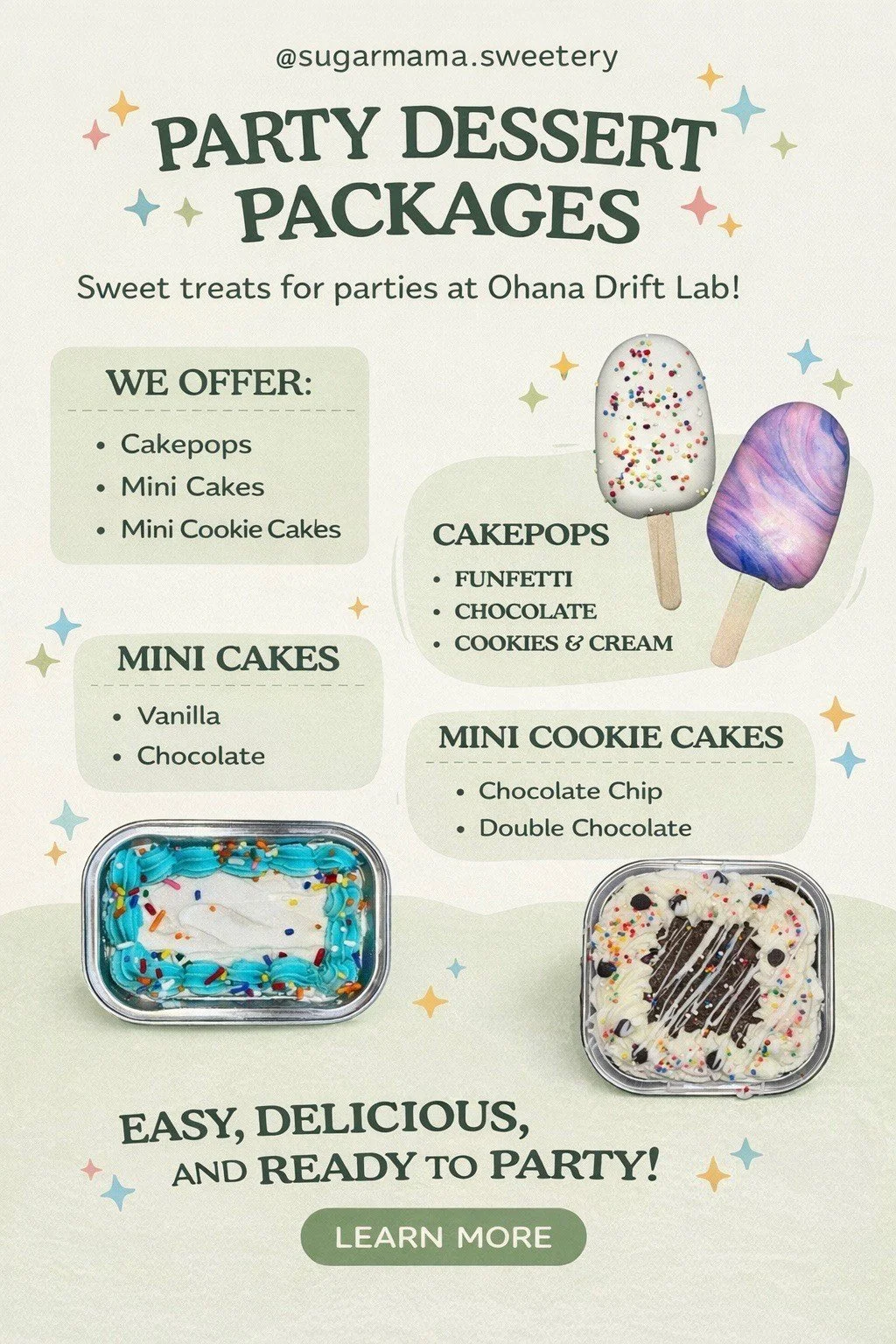 Flyer for Dessert Packages