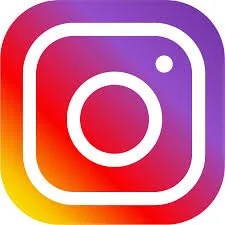 Instagram logo with a colorful gradient background and a white outline of a camera