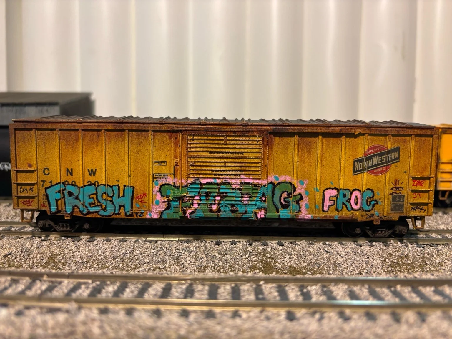 CNW “Fresh / Frog” Graffiti Boxcar