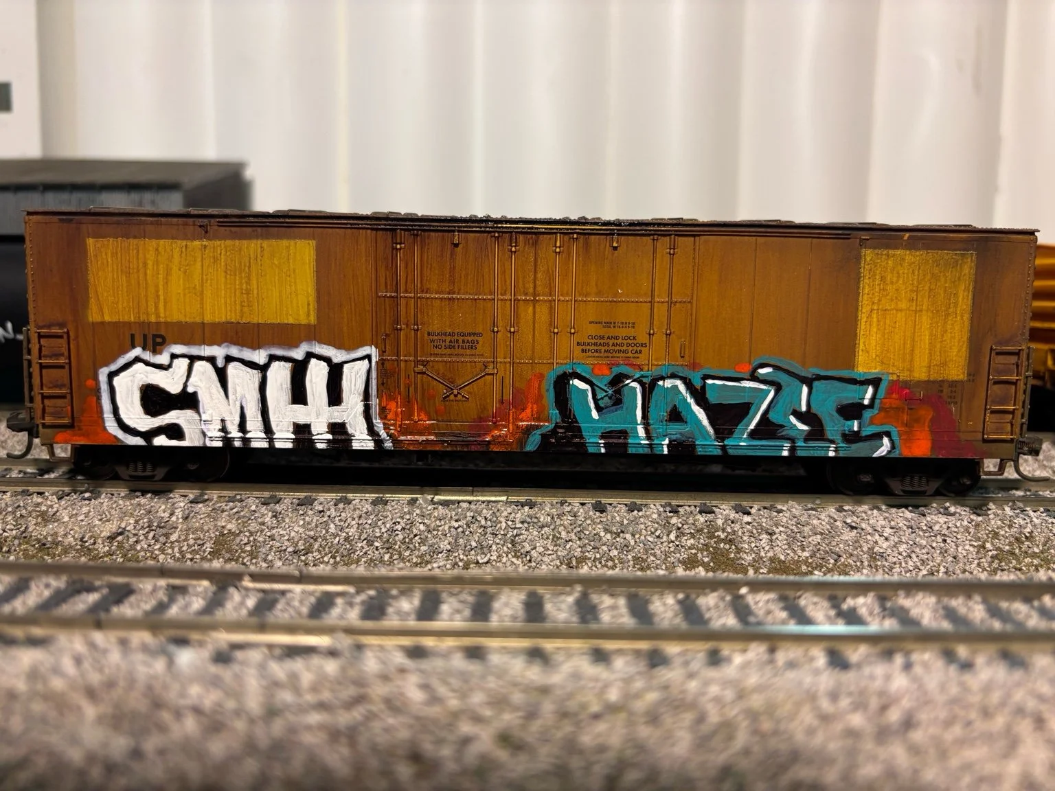 Union Pacific “SMH / HAZE” Graffiti Boxcar