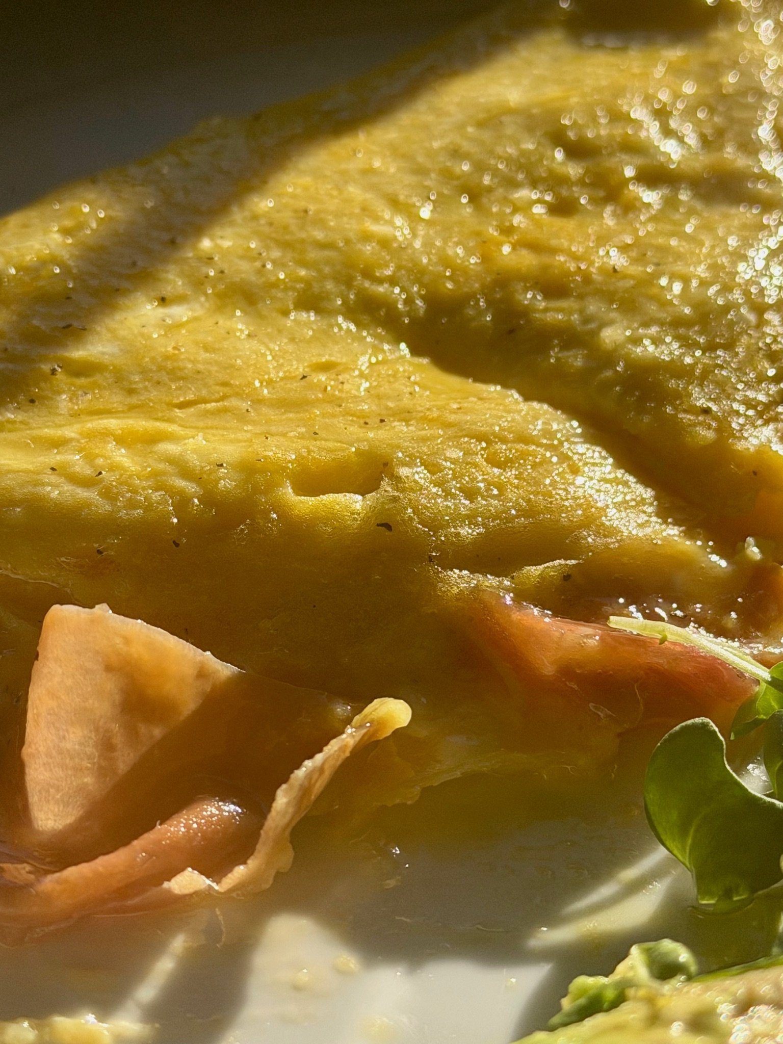 French Omelette with Prosciutto and Pecorino Romano