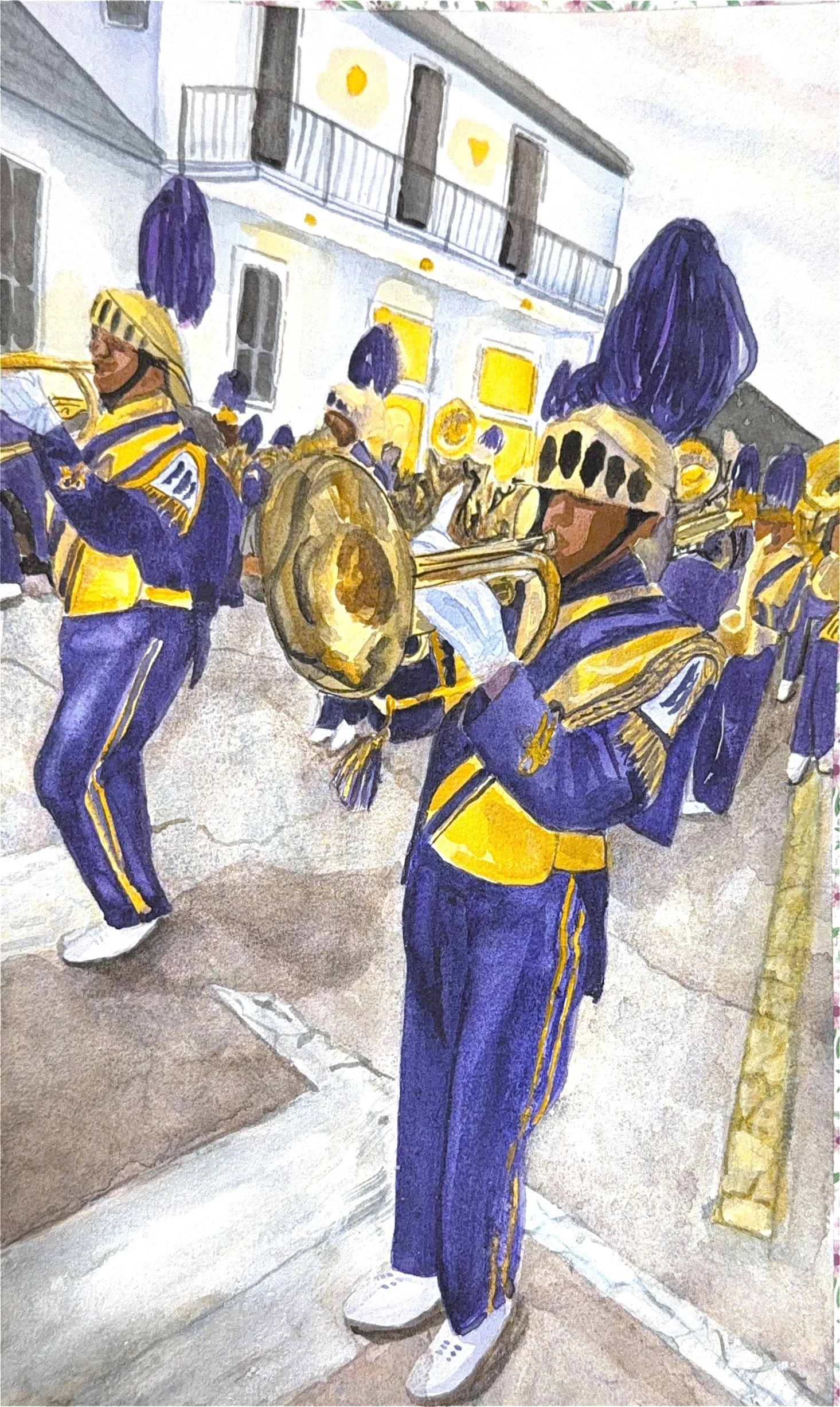 Mardi Gras March, 8 x 12", original and prints available