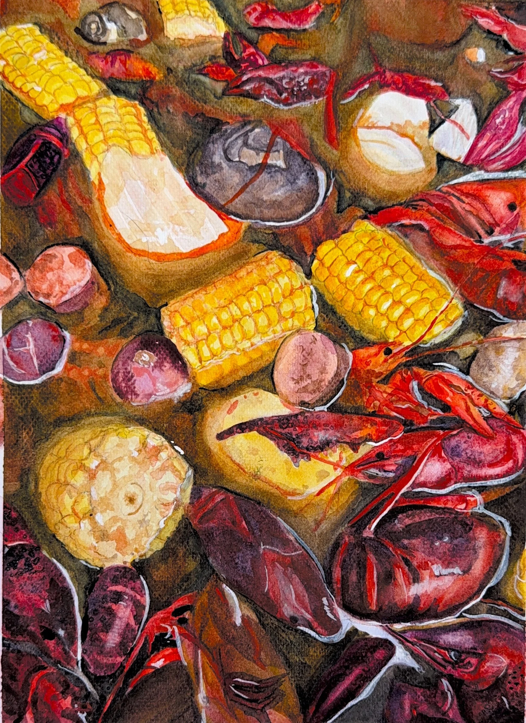 Crawfish Berl, 9 x 12", original SOLD,  prints available