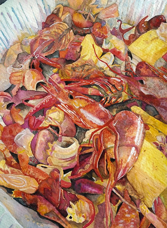 Seafood Berl, 8.5 x 12", original SOLD