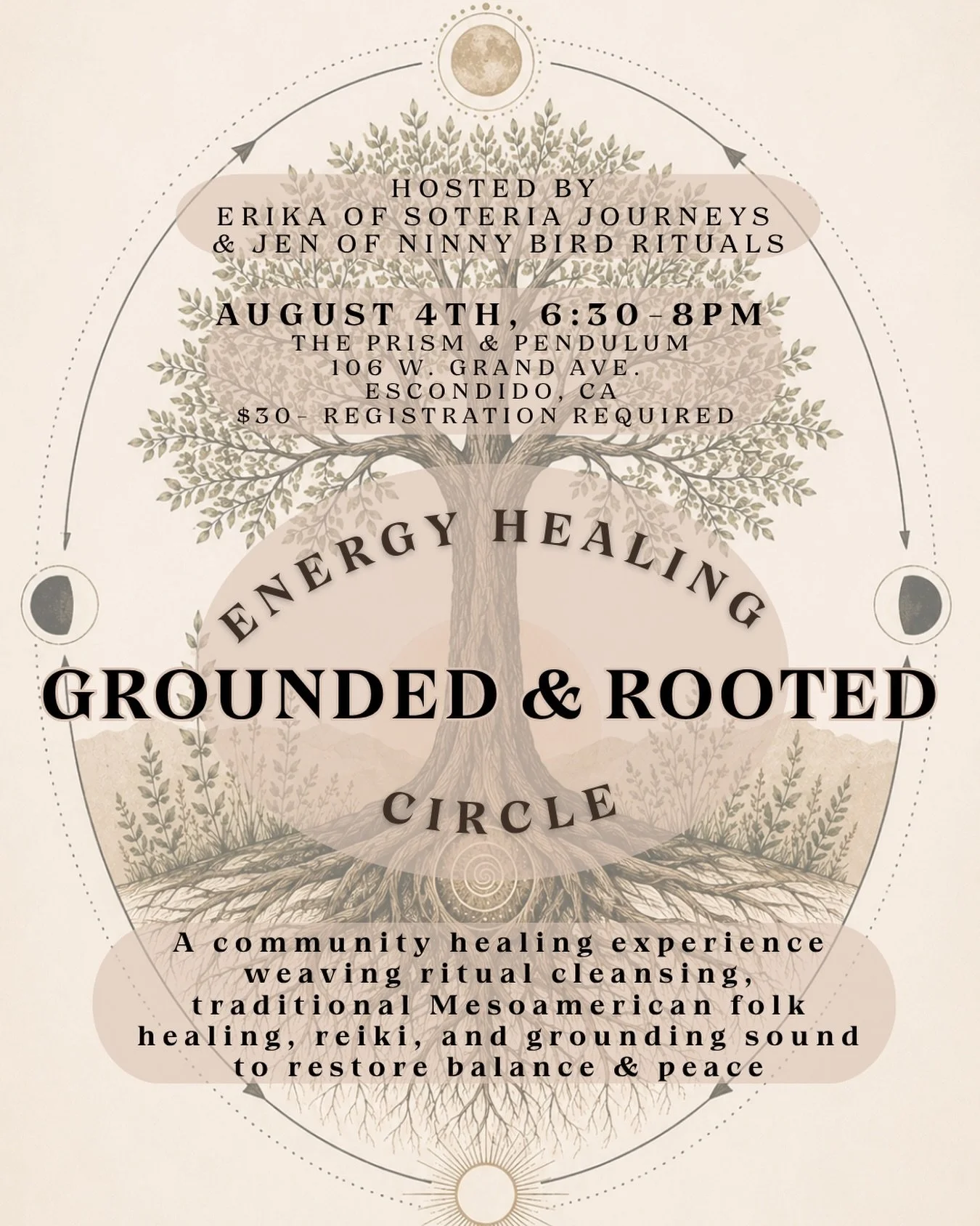 We have our next Grounded &amp; Rooted Energy Healing Circle next week on Tuesday, August 4th 🥹 If you&rsquo;ve been feeling heavy, disconnected, tense in your body, or overwhelmed lately than I would definitely recommend giving yourself a chance an