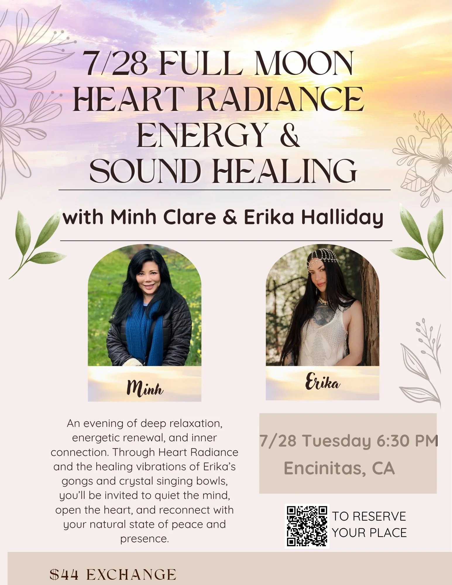 Full Moon in Aquarius is the perfect time for coming together with like-minded people!! If you are looking for something intentional to do for this full moon, come experience Heart Radiance Energy &amp; Sound Healing with me and Minh! Go to my bio to