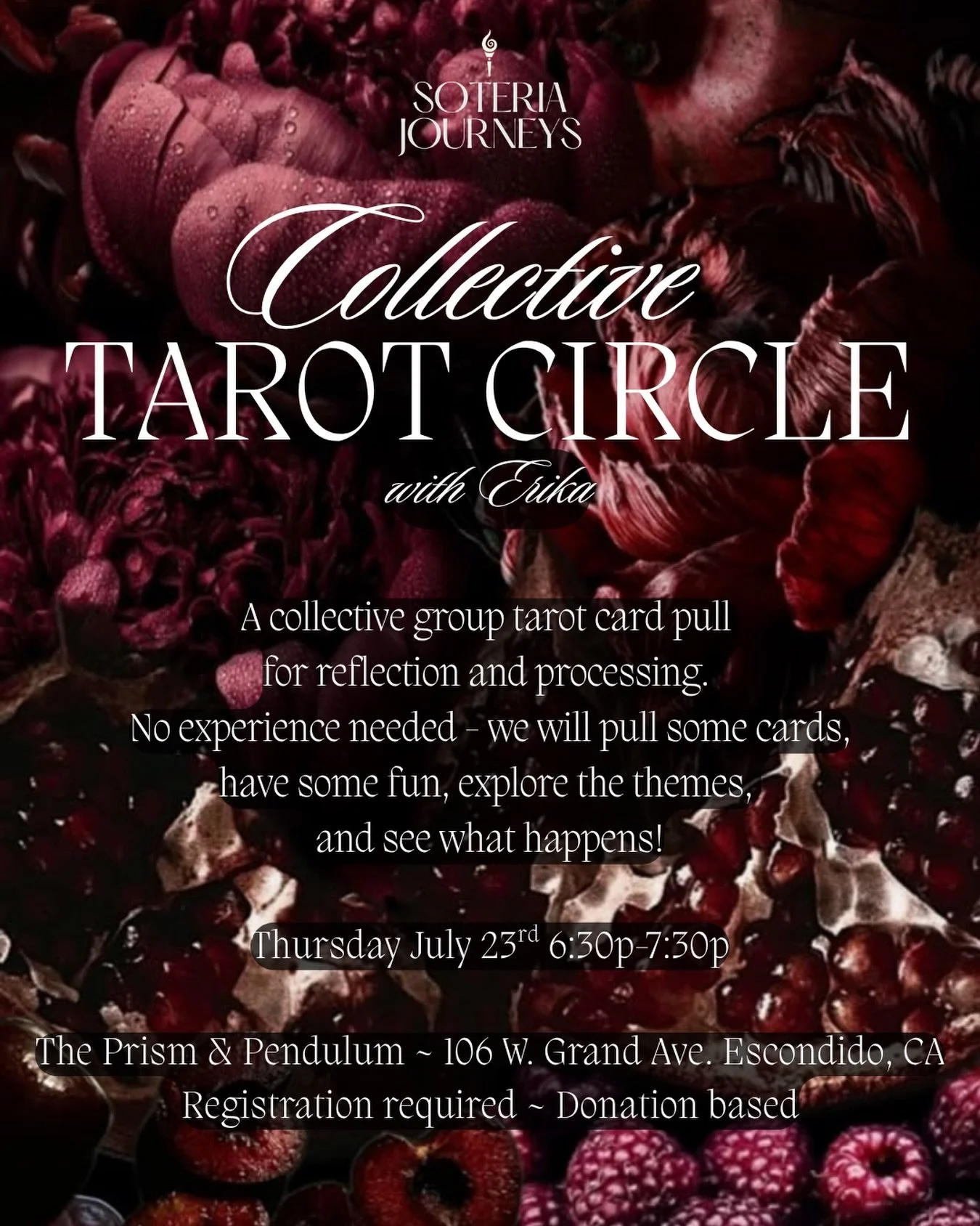 This coming Thursday the 23rd! Let us see what our collective will be invited to explore this month 👀 the cards are on the table! Sign up on @theprismandpendulum website!