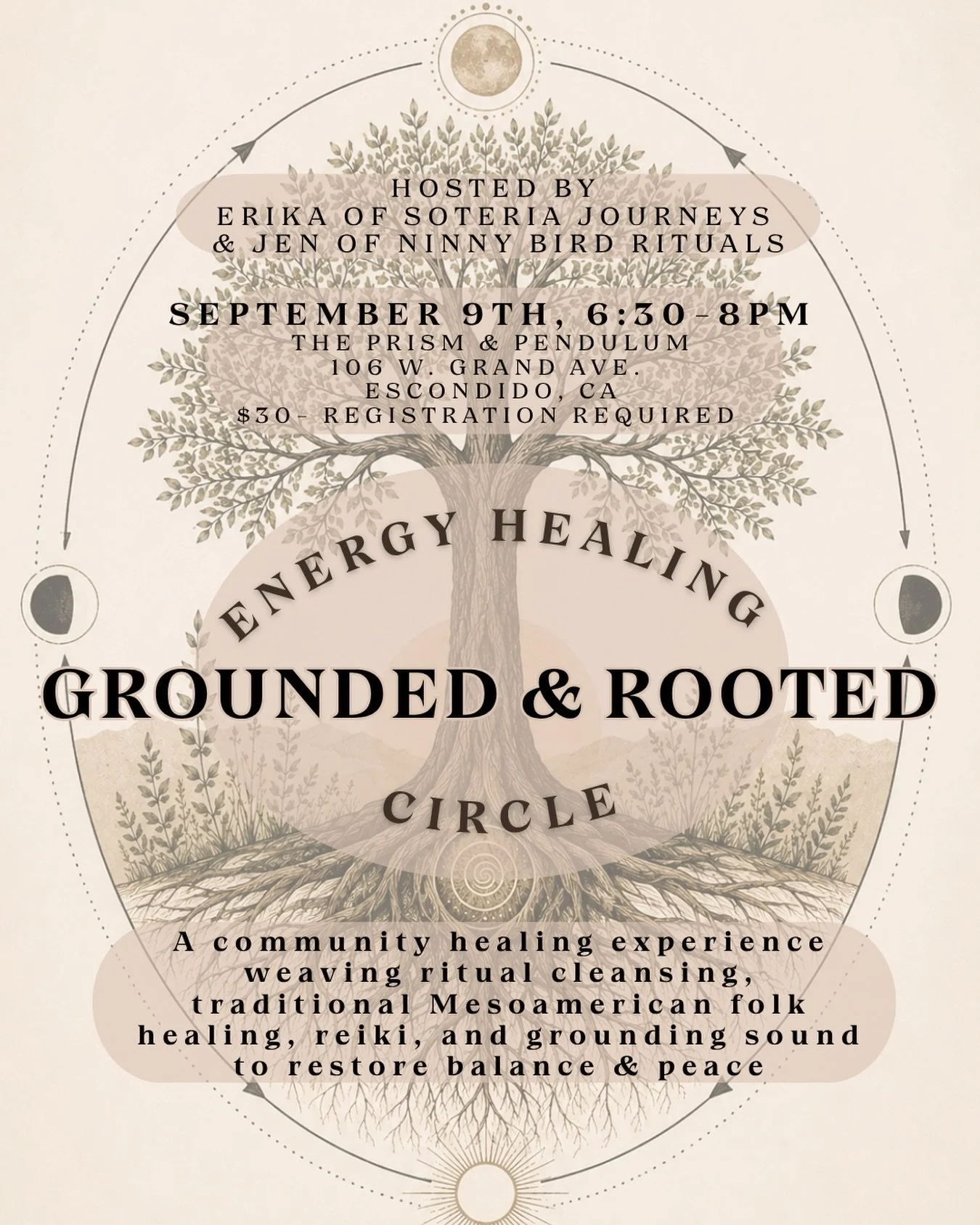 The next Grounded &amp; Rooted energy healing circle will be on Wednesday September 9th!! Can you believe we are already in September?! Wow. Join us in grounding ourselves this month. Sign up on the classes and events page at @theprismandpendulum web