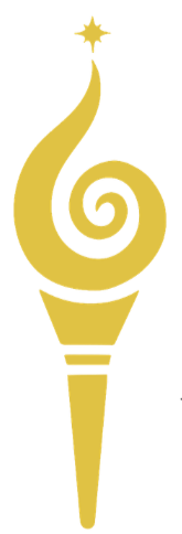 Gold ornamental candle holder with a spiral design and a small cross on top
