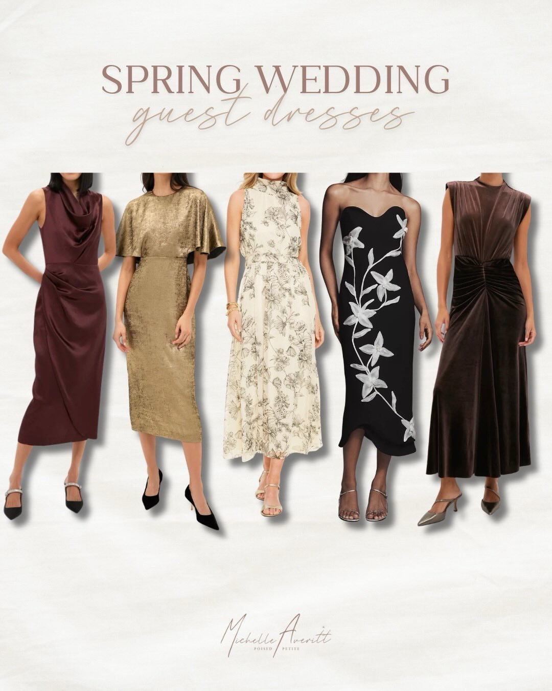 Spring Wedding guest dresses that fall on the more neutral side of color patterns. Perfect for weddings that are in between seasons as well!

spring wedding guest, wedding guest dress, spring dresses, spring wedding 

 

Comment SHOP below to receive